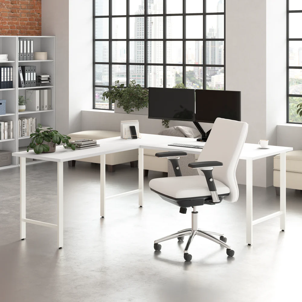 Hustle 72W x 30D L Shaped Computer Desk with Metal Legs - Image 9