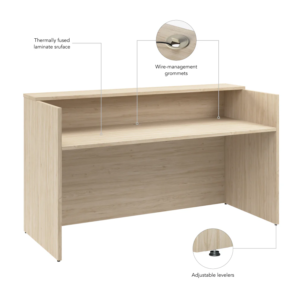 Arrive 72W x 30D Reception Desk with Shelf - Image 21