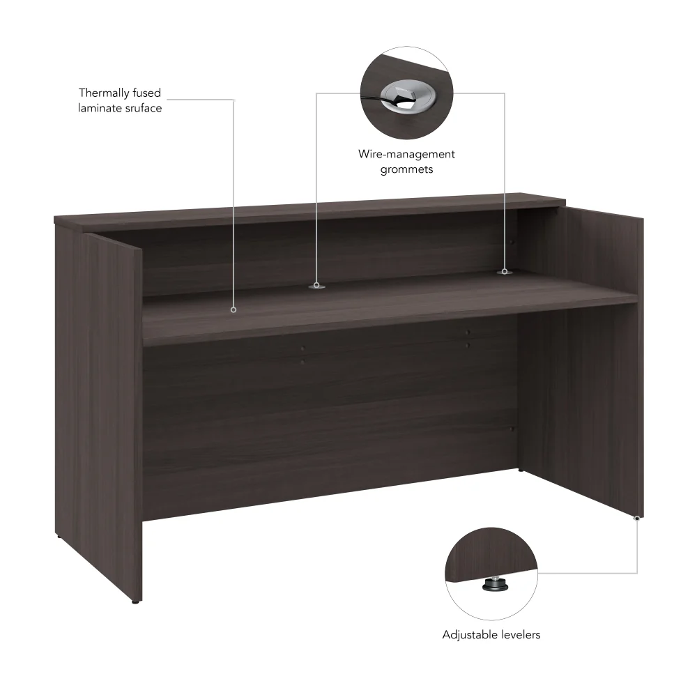 Arrive 72W x 30D Reception Desk with Shelf - Image 7