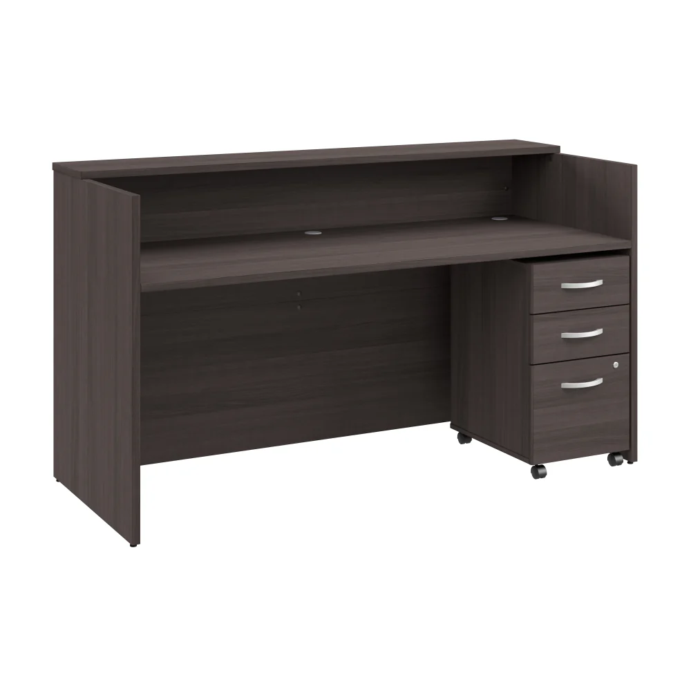 Arrive 72W x 30D Reception Desk with Shelf and Mobile File Cabinet - Image 9