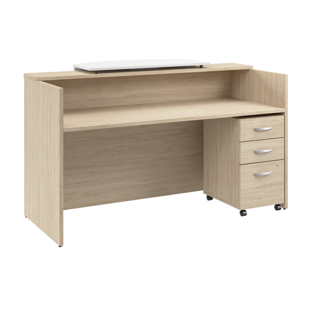 Arrive 72W x 30D Reception Desk with Counter and Mobile File Cabinet - Image 10