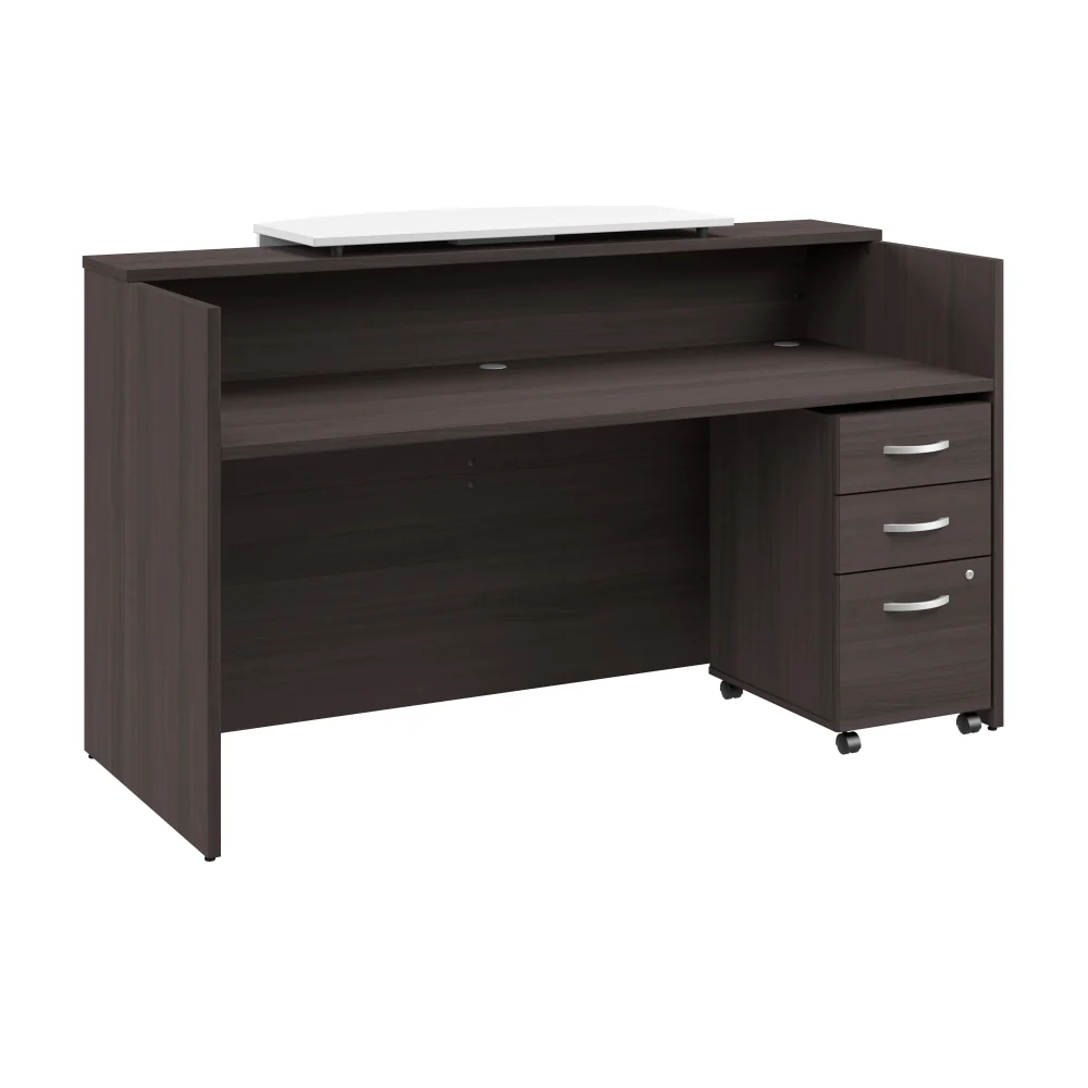 Arrive 72W x 30D Reception Desk with Counter and Mobile File Cabinet - Image 19