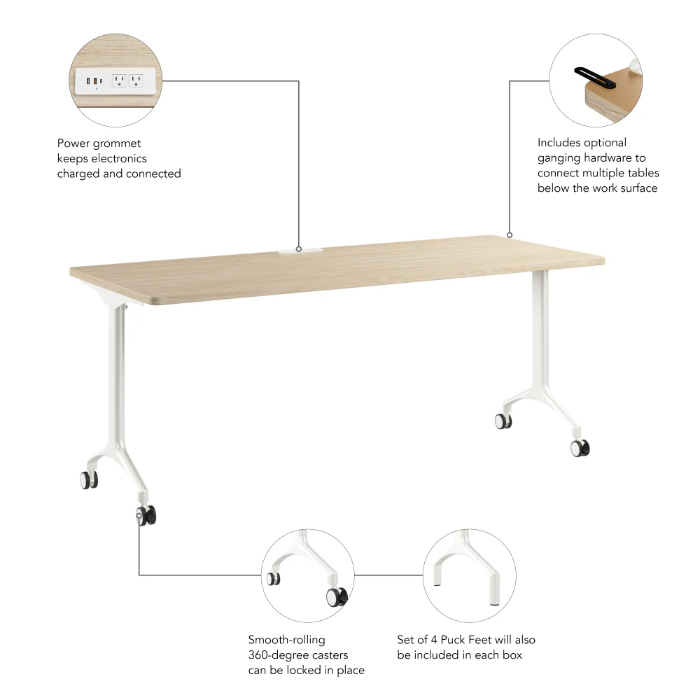 Synergy 72-inch Rectangle Modular Office Conference Table - Image 14