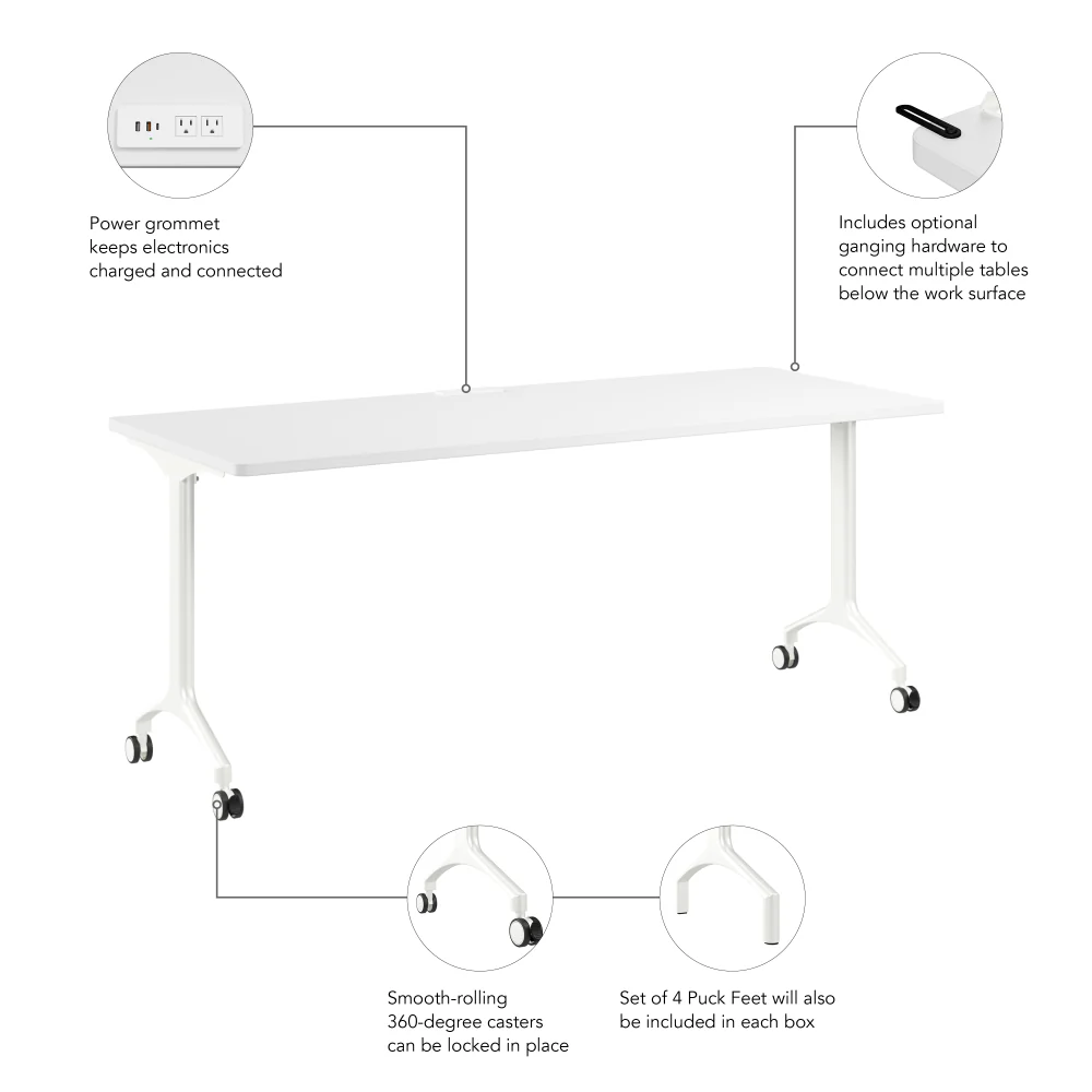 Synergy 72-inch Rectangle Modular Office Conference Table - Image 21