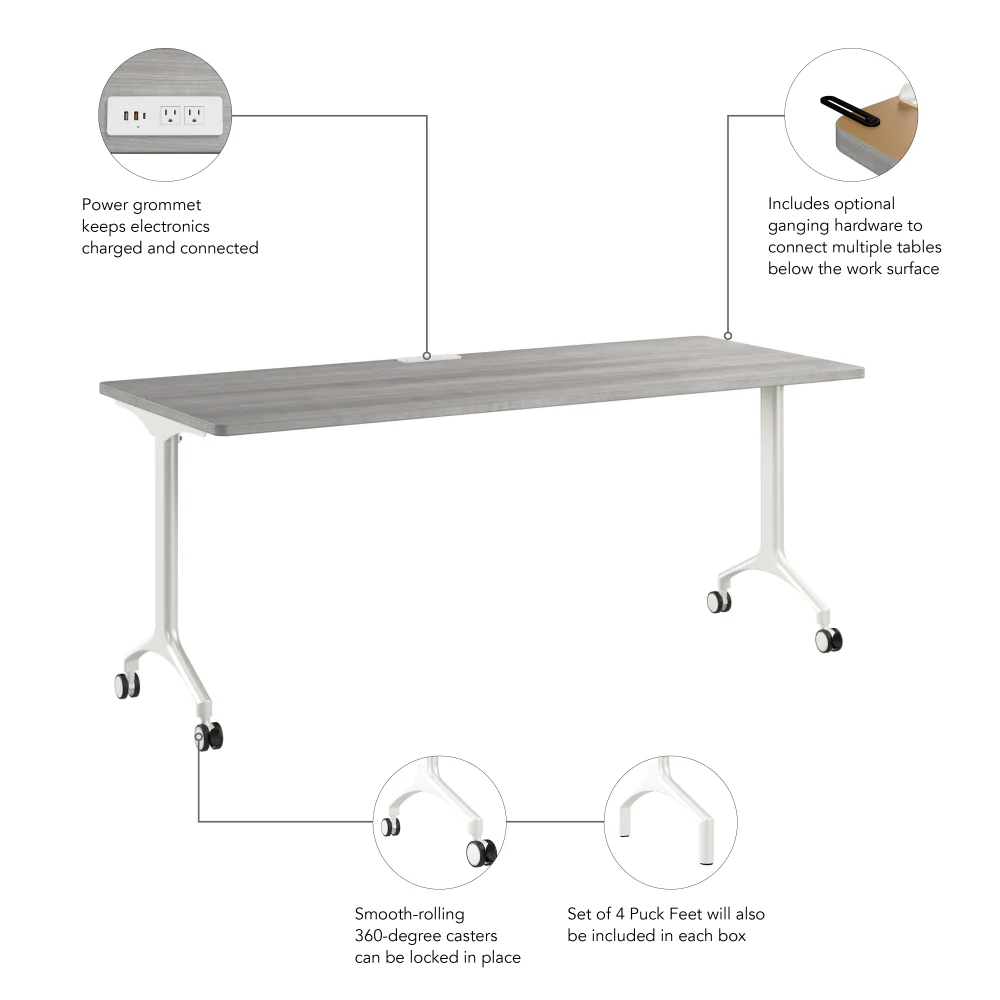 Synergy 72-inch Rectangle Modular Office Conference Table - Image 7