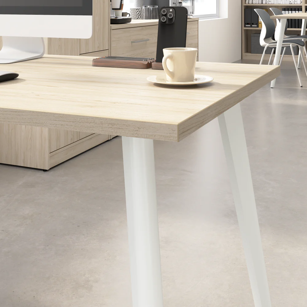 Vista 72W L Shaped Desk with Splayed Metal Legs and Low Storage Cabinet - Image 10