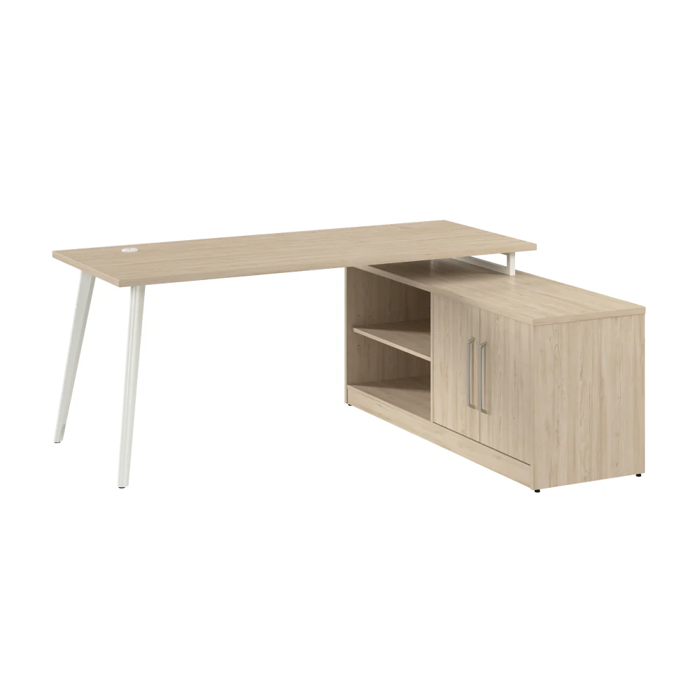 Vista 72W L Shaped Desk with Splayed Metal Legs and Low Storage Cabinet - Image 7