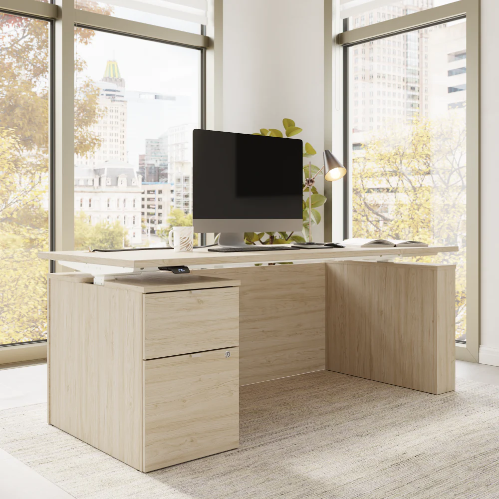Stratus 72W x 30D Eletric Height Adjustable Standing Desk with File Cabinet - Image 10