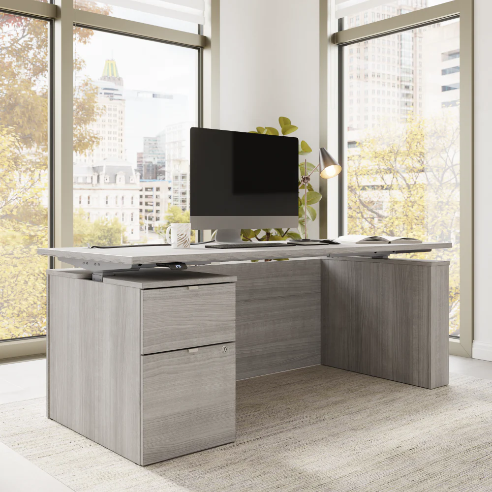 Stratus 72W x 30D Eletric Height Adjustable Standing Desk with File Cabinet - Image 17