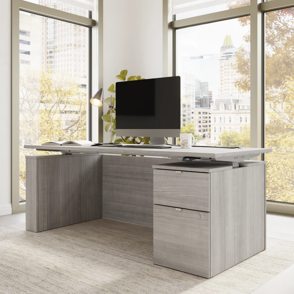 Stratus 72W x 30D Eletric Height Adjustable Standing Desk with File Cabinet - Image 18