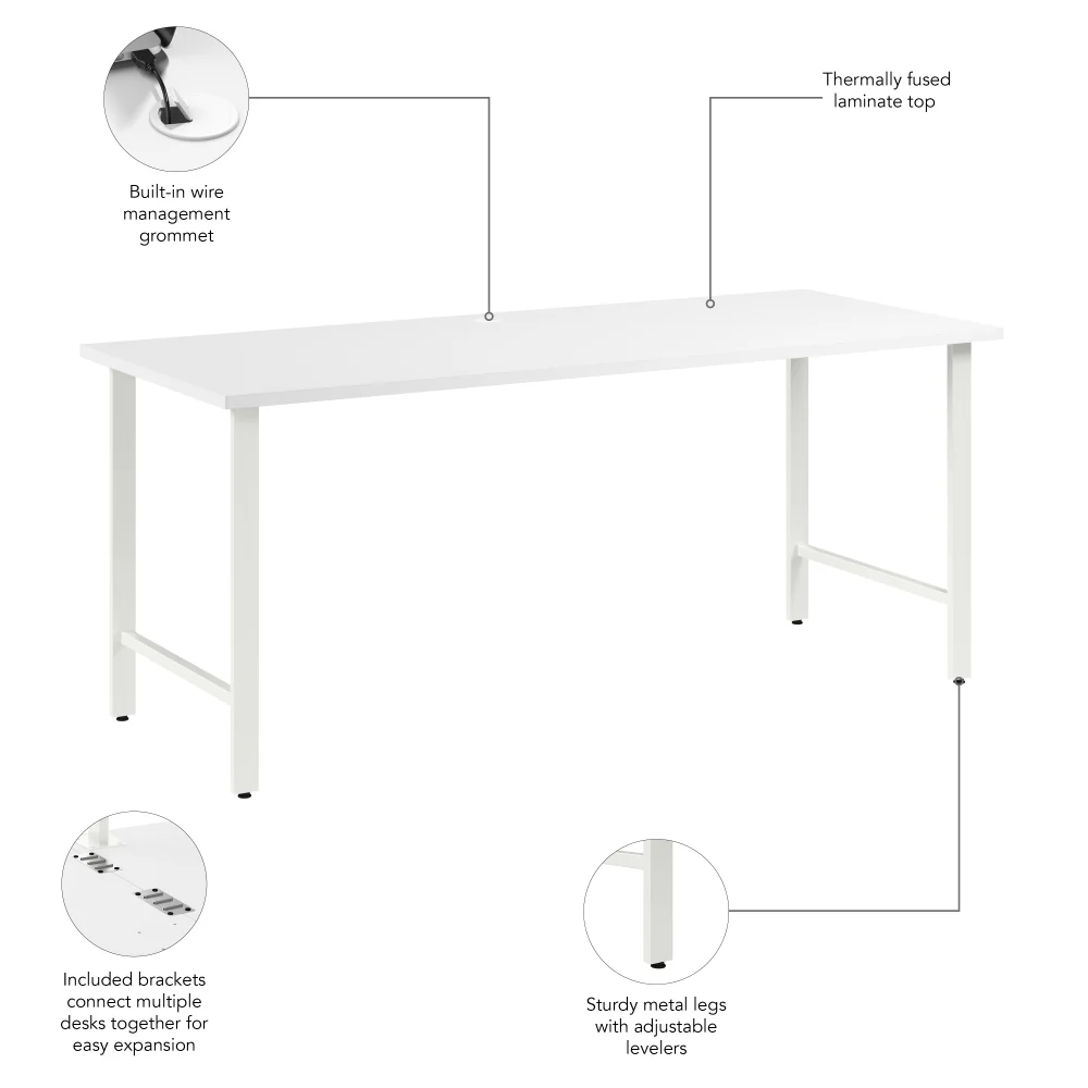 Hustle 72W x 30D Computer Desk with Metal Legs - Image 9