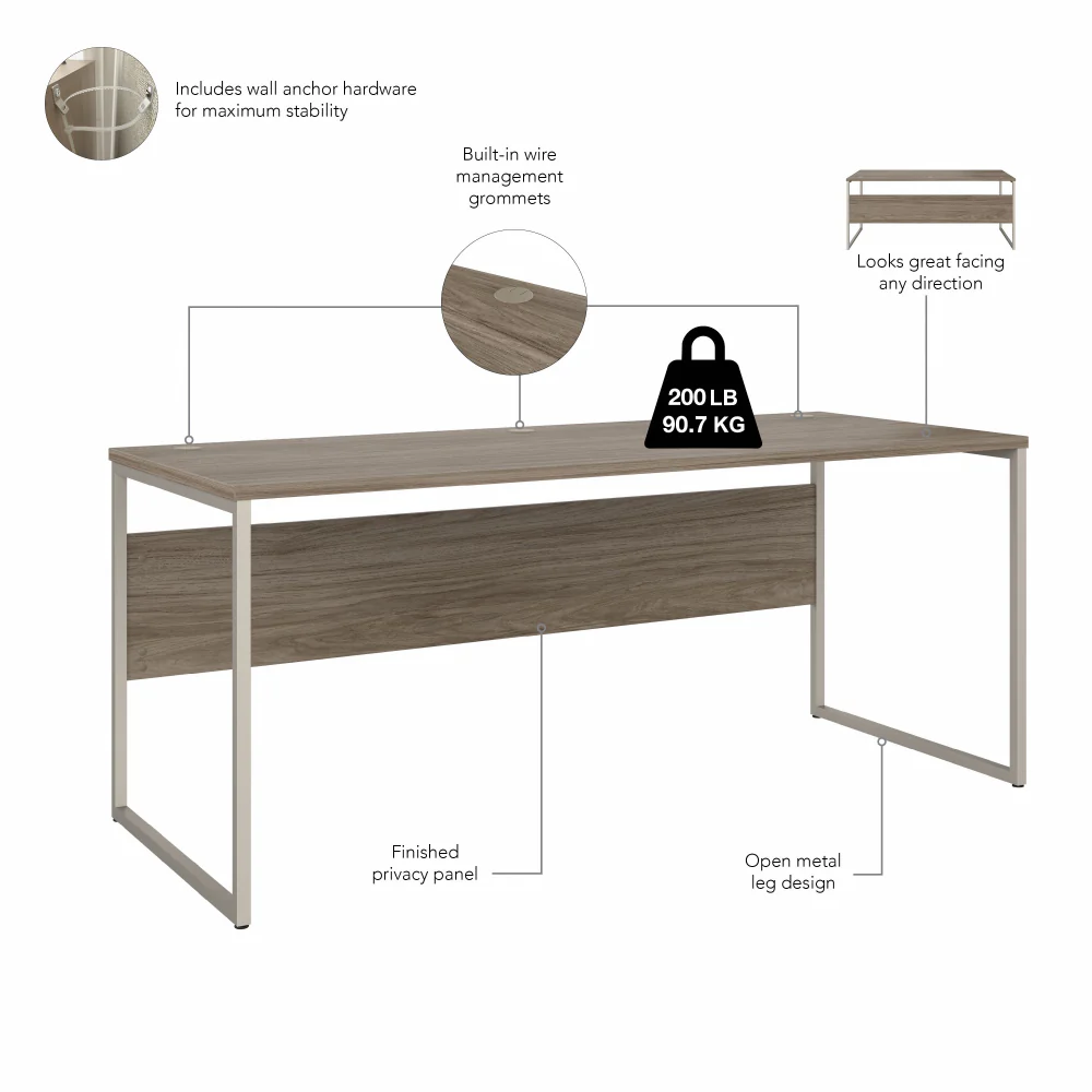 Hybrid 72W x 30D Computer Table Desk with Metal Legs - Image 27