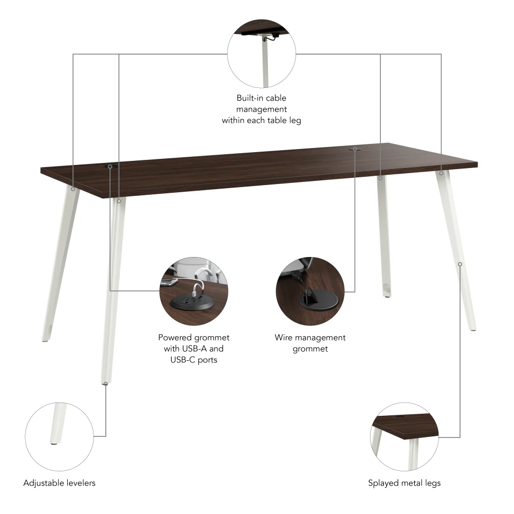 Vista 72W x 30D Computer Desk with Splayed Metal Legs - Image 12