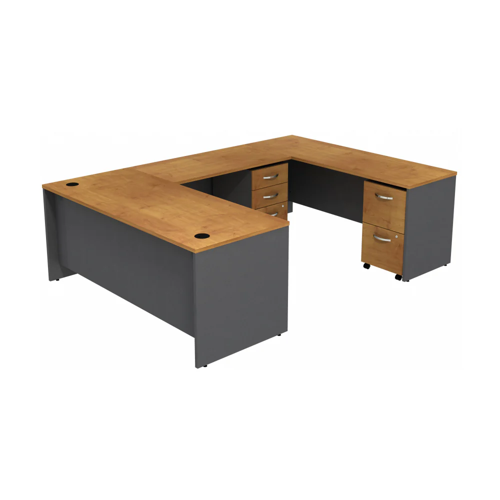 Series C U Shaped Desk with 2 Mobile Pedestals - Image 5