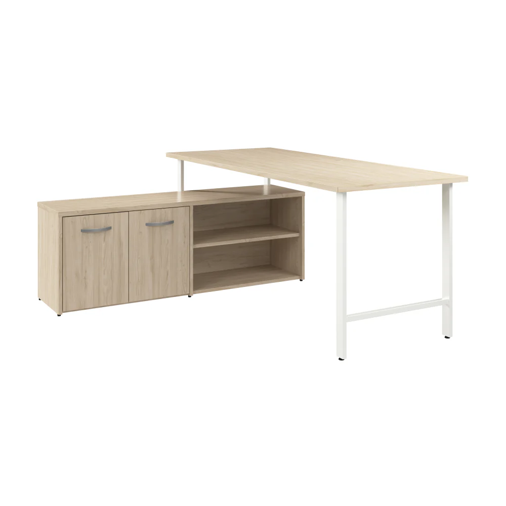 Hustle 72W x 30D Computer Desk and Low Storage Cabinet with Doors and Shelves - Image 9