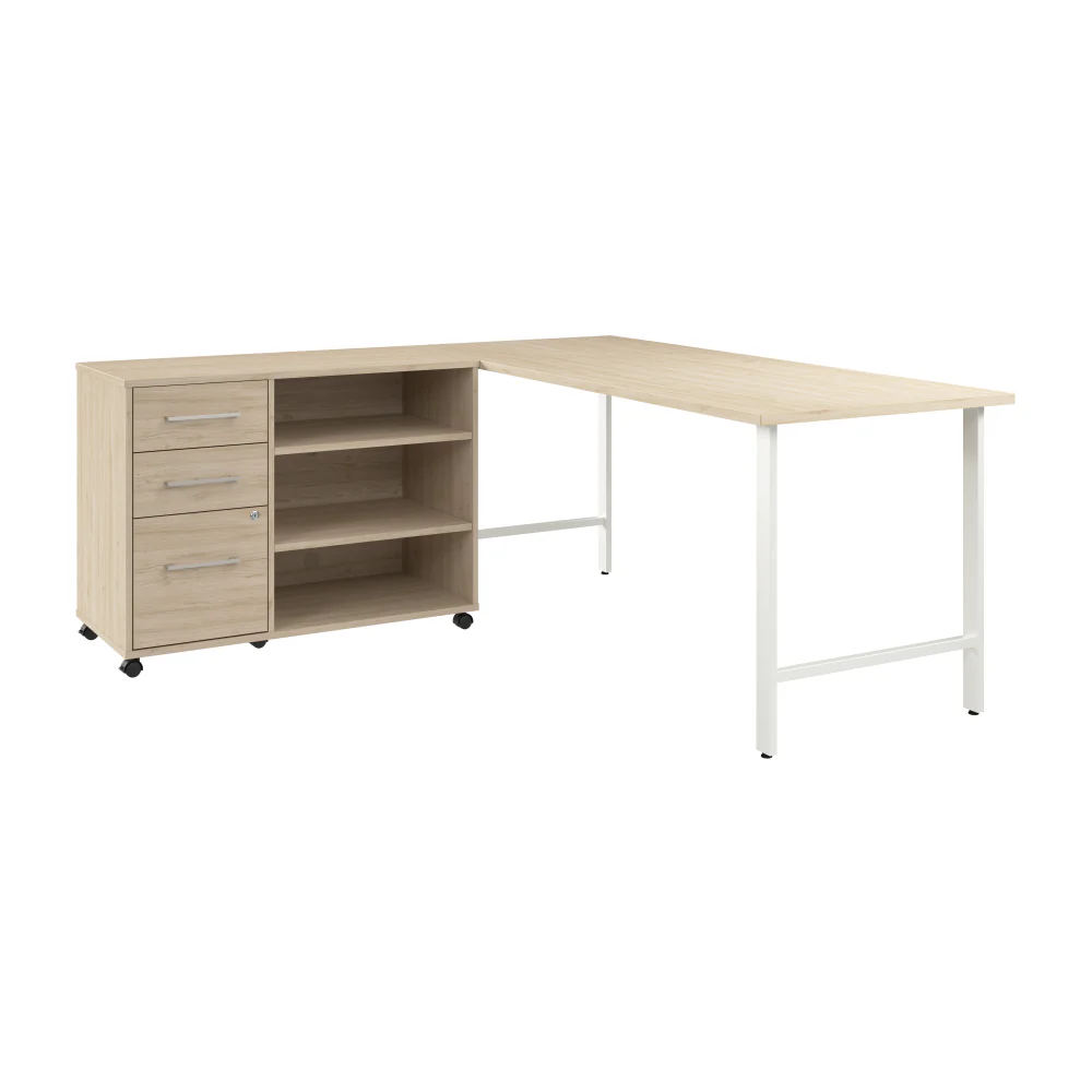 Hustle 72W x 30D Computer Desk and Storage Cabinet with Drawers and Shelves - Image 5