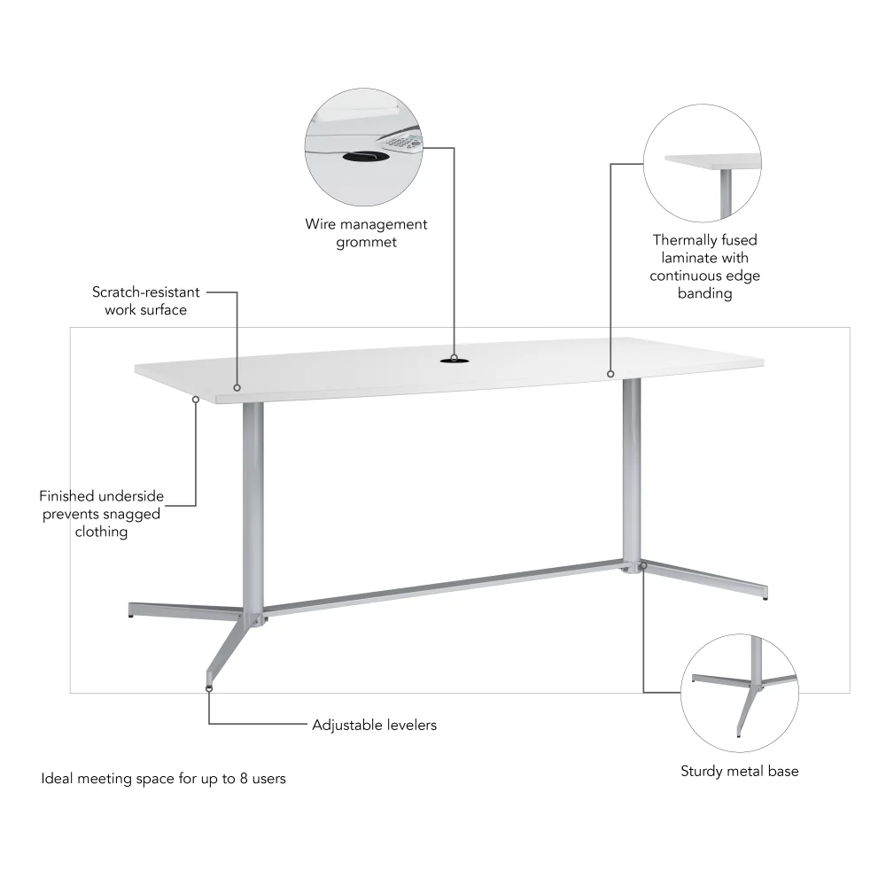 72-inch Office Conference Table with Metal Base - Image 10