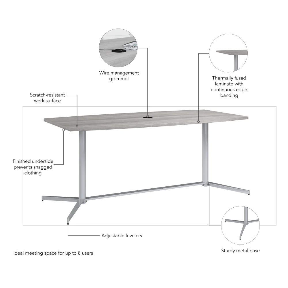 72-inch Office Conference Table with Metal Base - Image 15