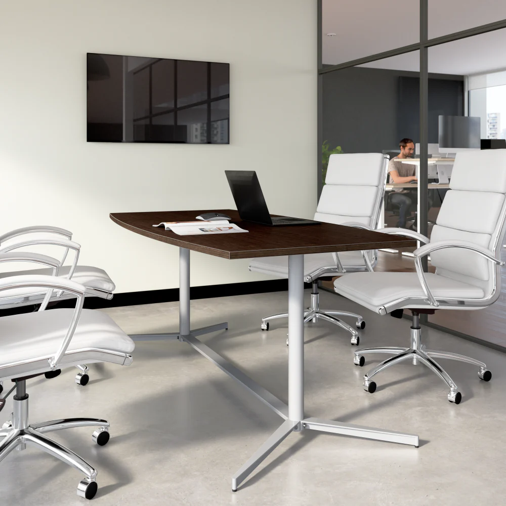 72-inch Office Conference Table with Metal Base - Image 2