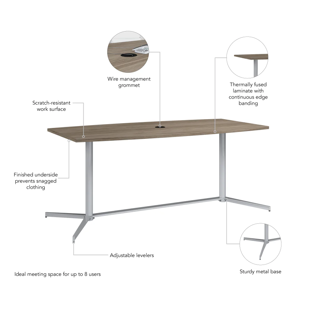 72-inch Office Conference Table with Metal Base - Image 20
