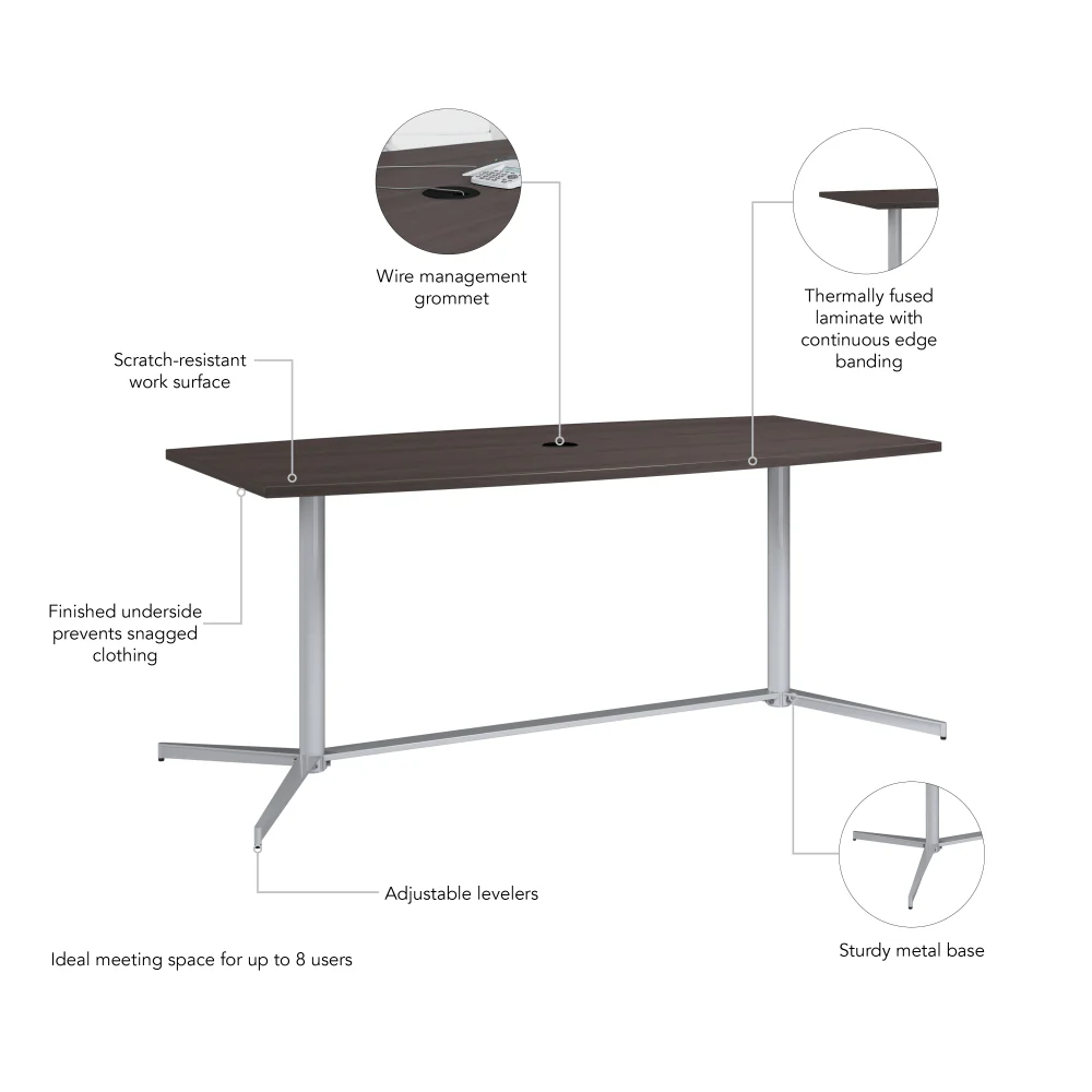 72-inch Office Conference Table with Metal Base - Image 25
