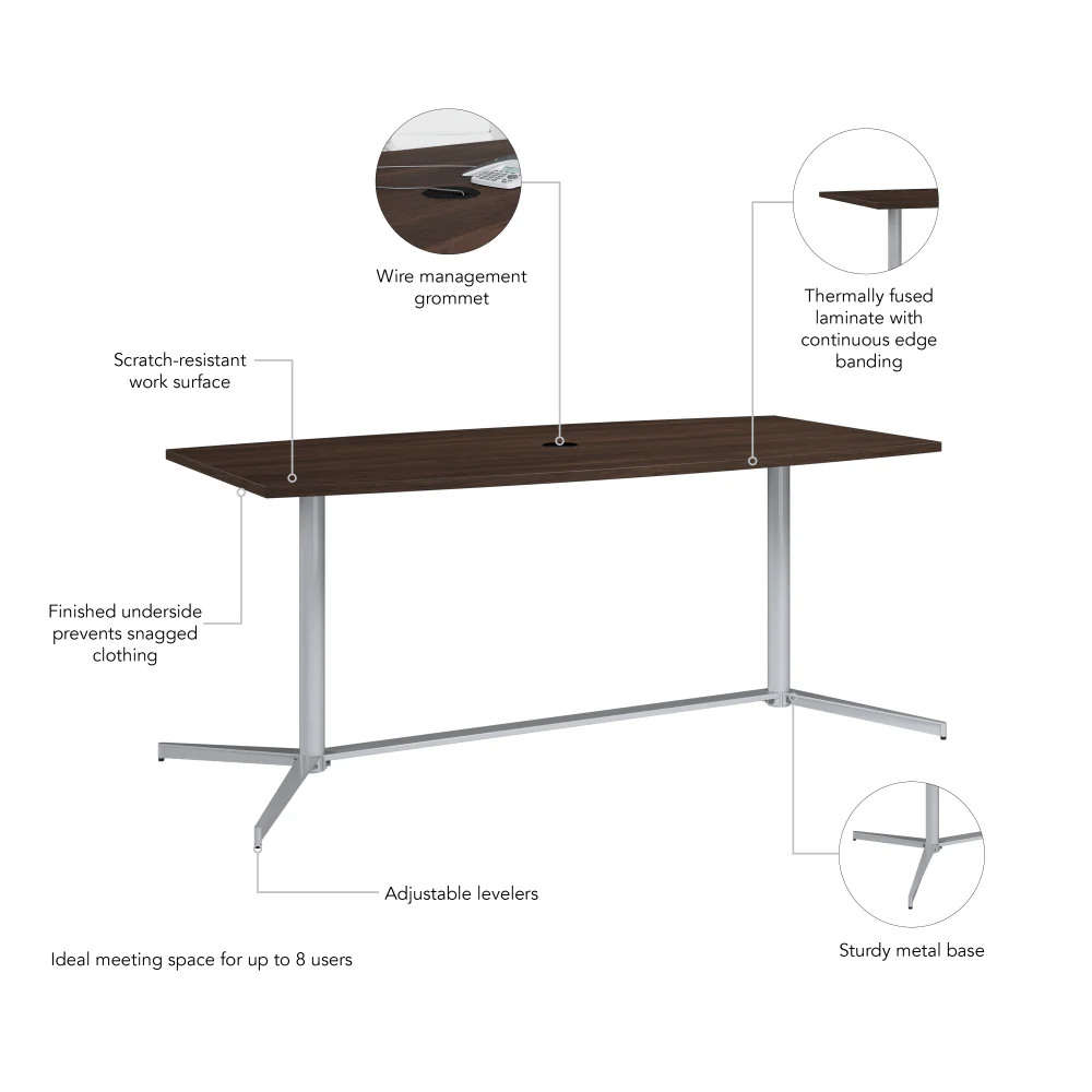 72-inch Office Conference Table with Metal Base - Image 30