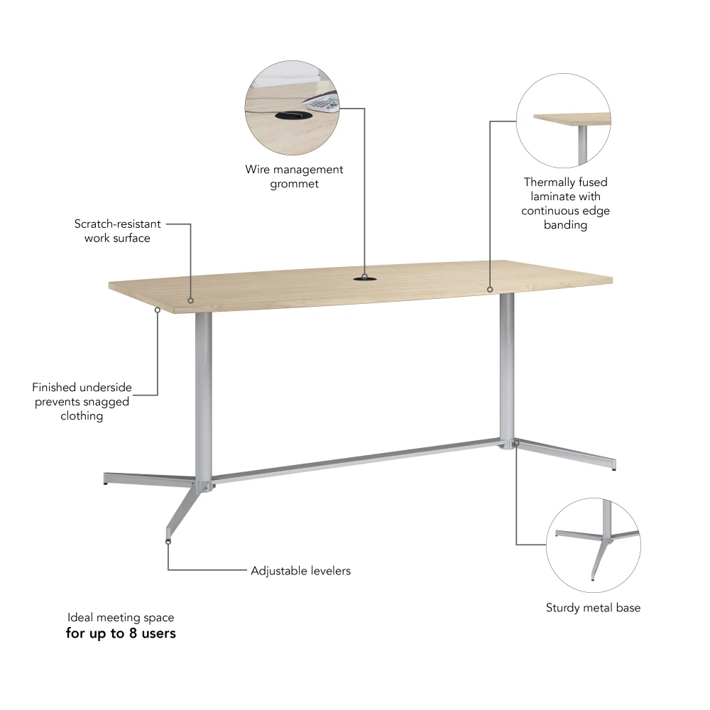 72-inch Office Conference Table with Metal Base - Image 41