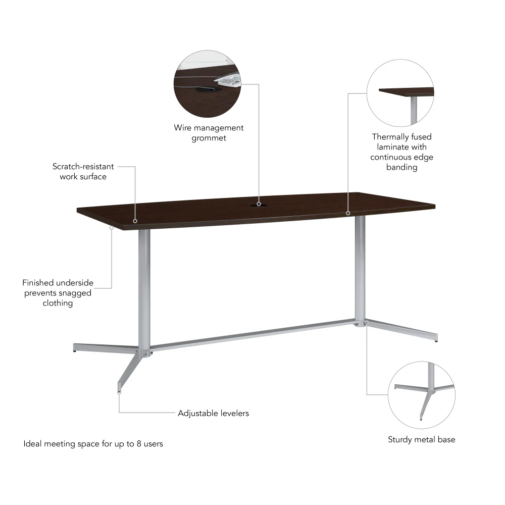 72-inch Office Conference Table with Metal Base - Image 5
