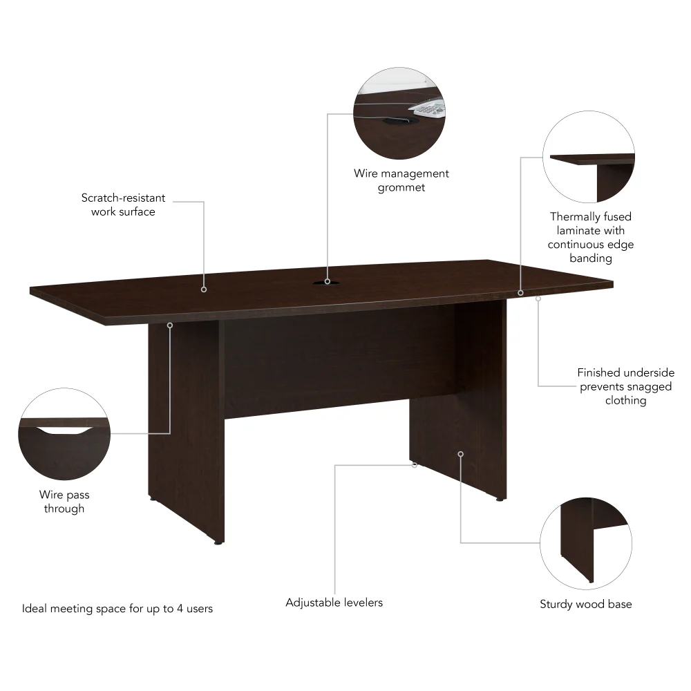 72-inch Office Conference Table with Wood Base - Image 36