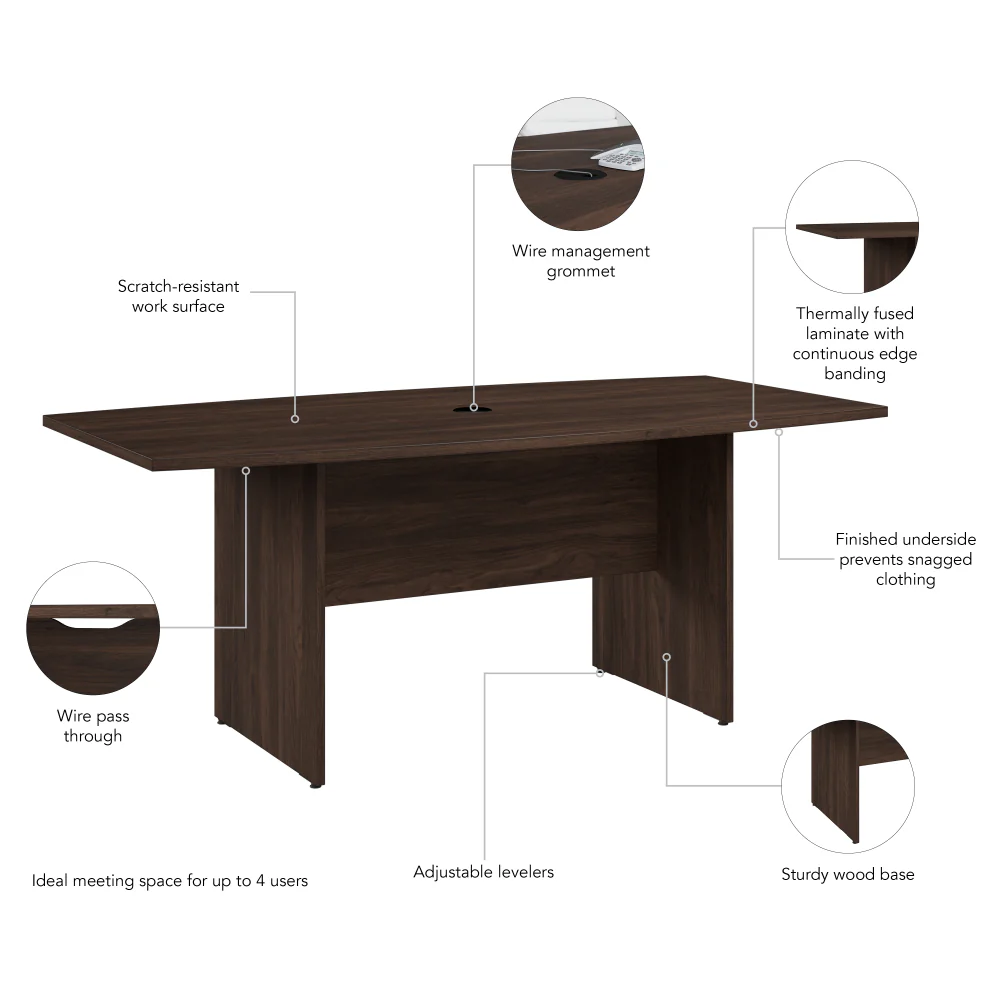72-inch Office Conference Table with Wood Base - Image 48