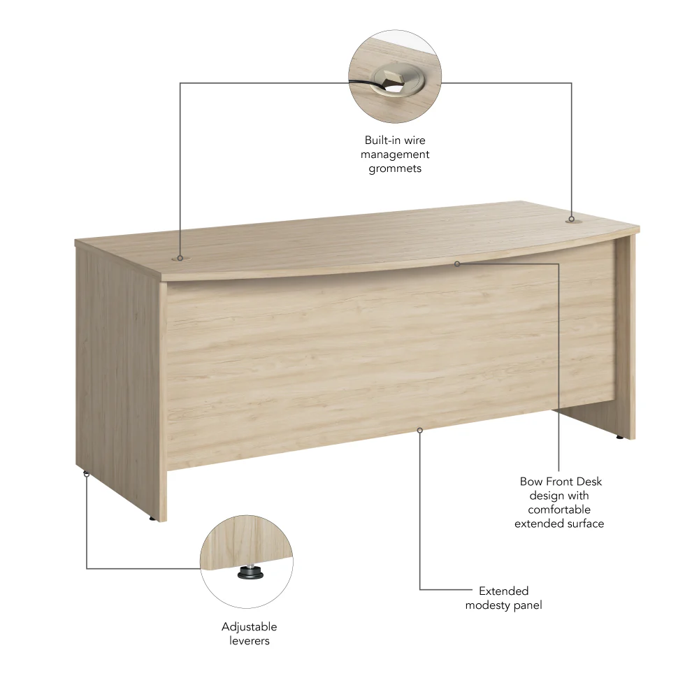 Studio C 72W x 36D Bow Front Desk - Image 22