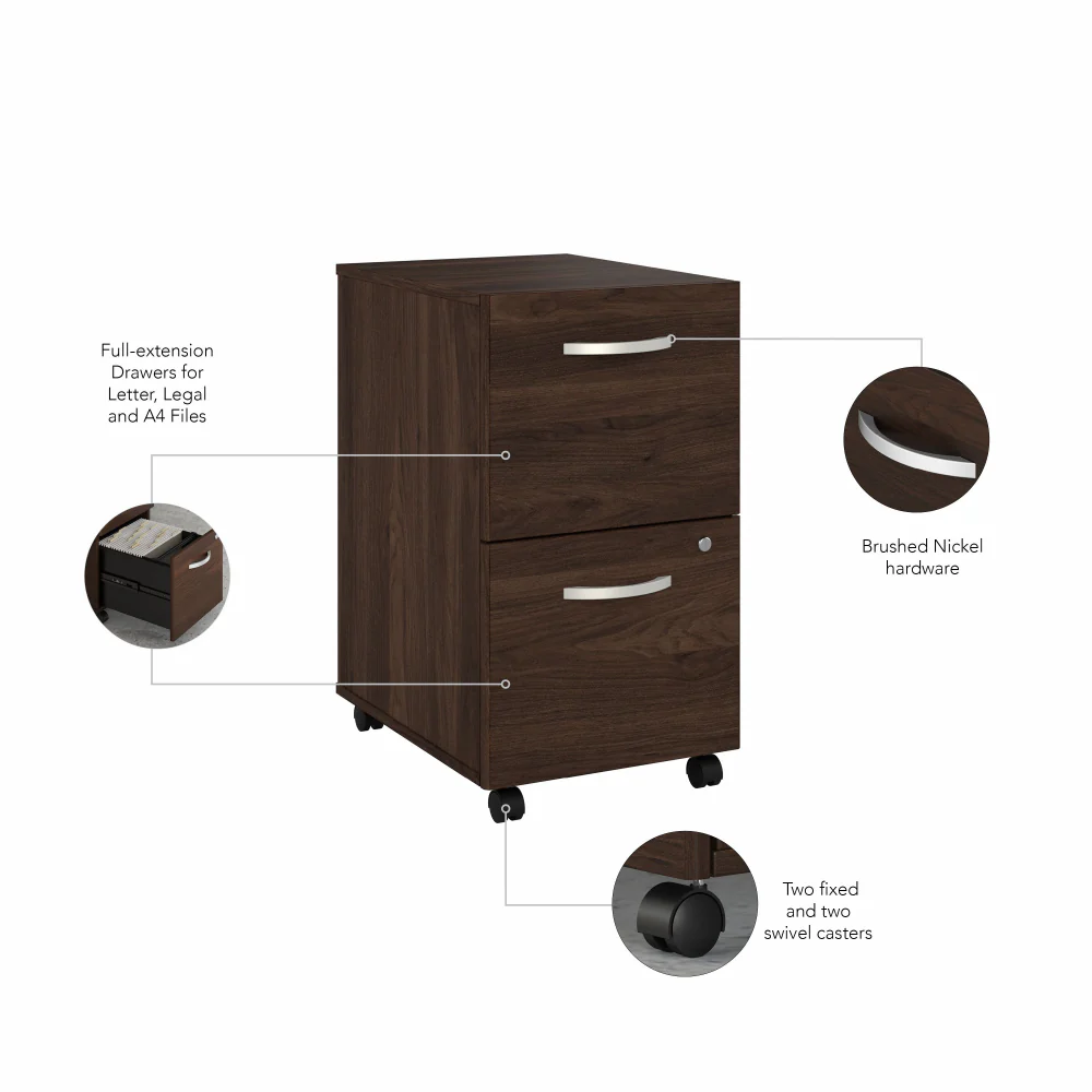 Studio C 72W x 36D Bow Front Desk with Mobile File Cabinets - Image 23