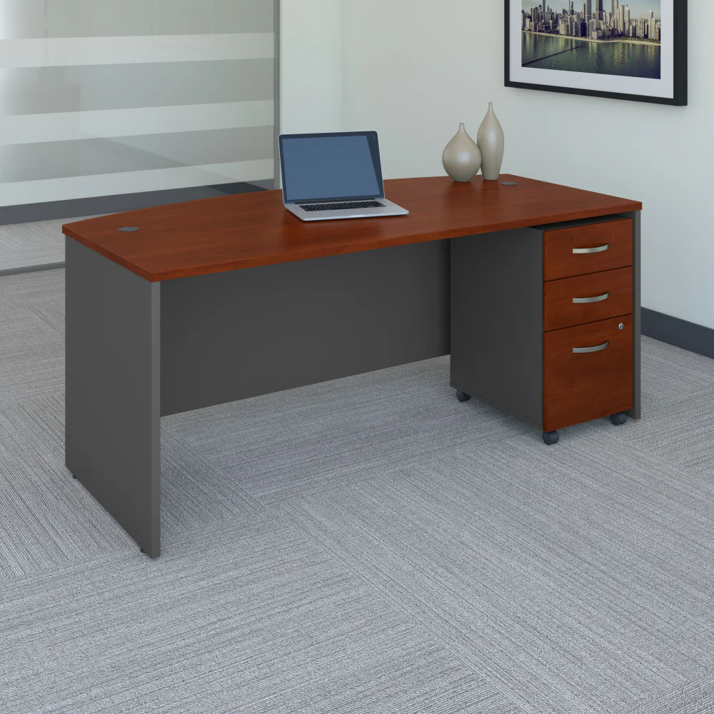 Series C 72W x 36D Bow Front Desk with Mobile File Cabinet - Image 12