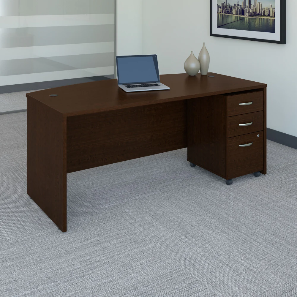 Series C 72W x 36D Bow Front Desk with Mobile File Cabinet - Image 17