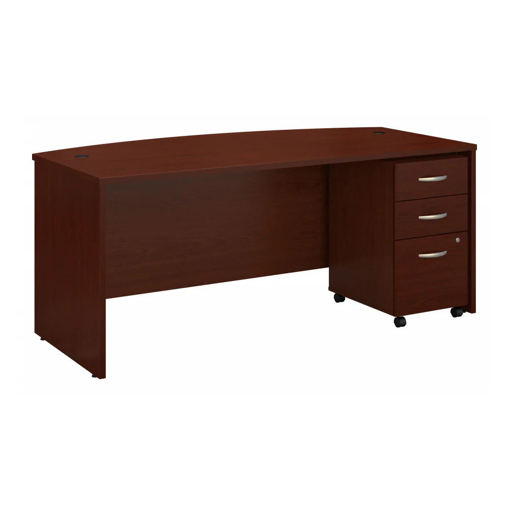 Series C 72W x 36D Bow Front Desk with Mobile File Cabinet - Image 6