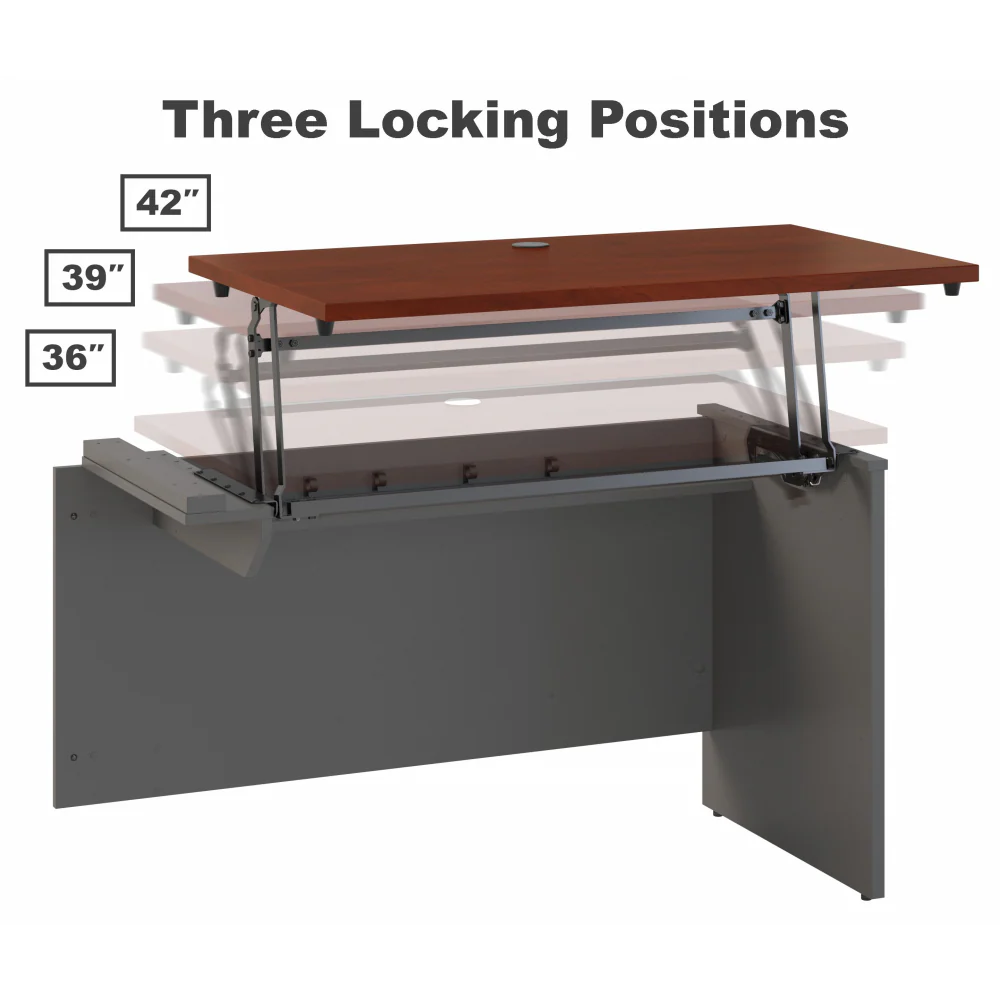 Series C 72W x 36D 3 Position Bow Front Sit to Stand L Shaped Desk with Mobile File Cabinet - Image 16