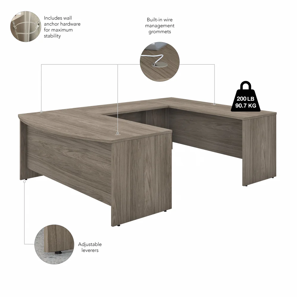 Studio C 72W x 36D U Shaped Desk with Mobile File Cabinet - Image 16