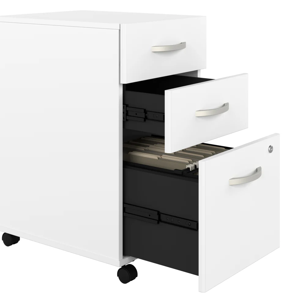 Studio C 72W x 36D U Shaped Desk with Hutch, Bookcase and File Cabinets - Image 3
