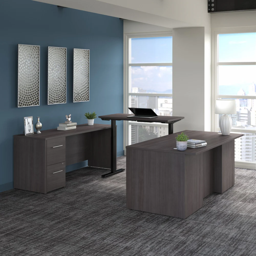 Office 500 72W Height Adjustable U Shaped Executive Desk with Drawers - Image 14