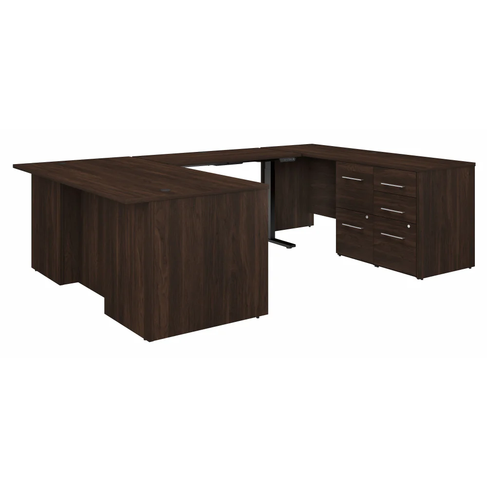 Office 500 72W Height Adjustable U Shaped Executive Desk with Drawers - Image 7