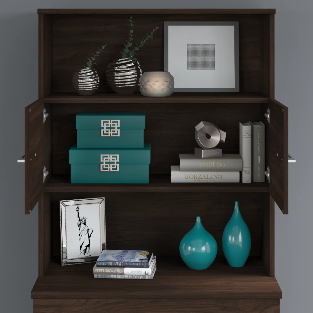 Office 500 72W x 36D Executive Desk with Drawers, Lateral File Cabinets and Hutch - Image 15