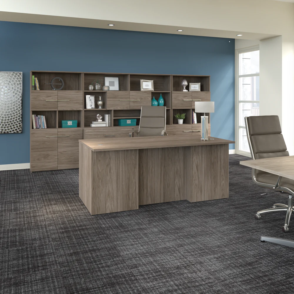 Office 500 72W U Shaped Executive Desk with Drawers and Hutch - Image 9