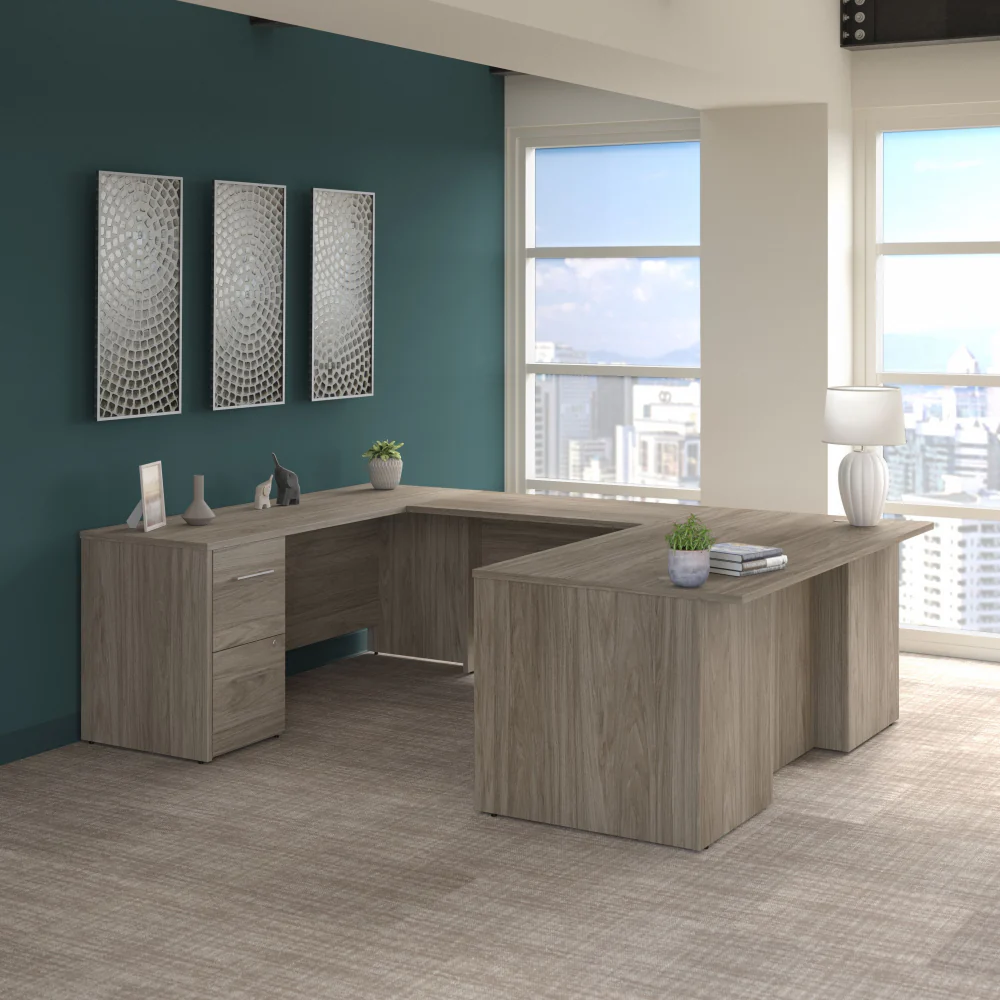 Office 500 72W U Shaped Executive Desk with Drawers - Image 7