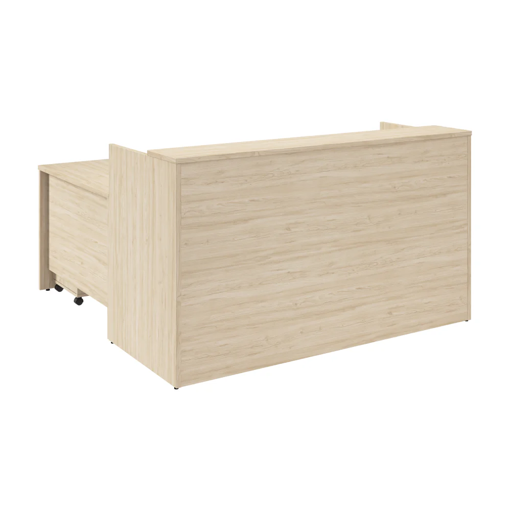 Arrive 72W x 72D L Shaped Reception Desk with Shelf and Mobile File Cabinet - Image 3