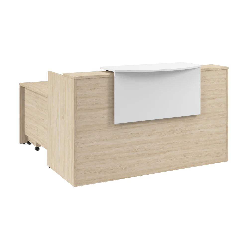 Arrive 72W x 72D L Shaped Reception Desk with Counter and Mobile File Cabinet - Image 12