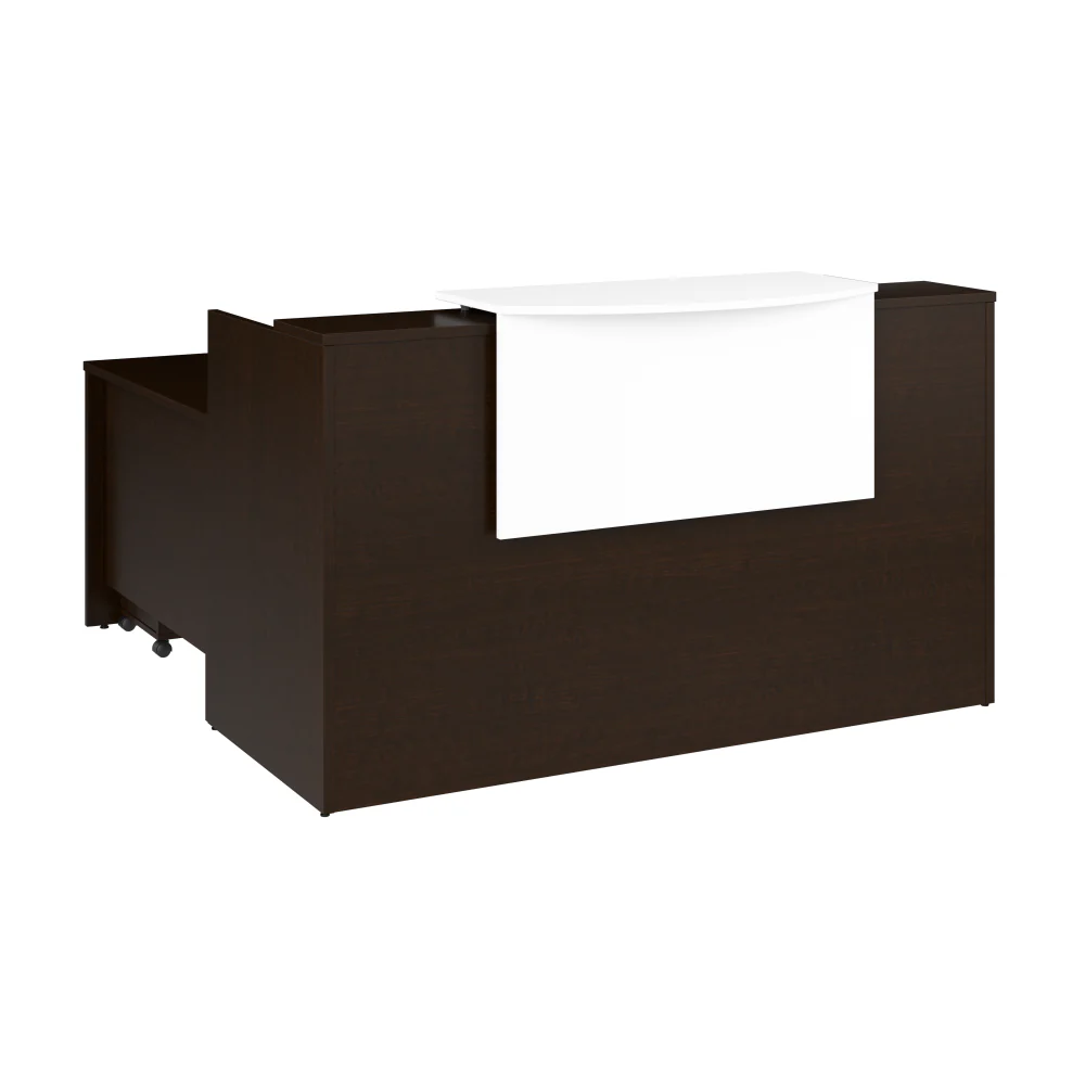 Arrive 72W x 72D L Shaped Reception Desk with Counter and Mobile File Cabinet - Image 21