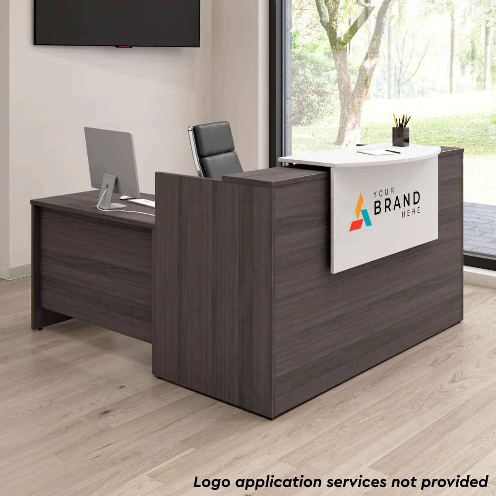 Arrive 72W x 72D L Shaped Reception Desk with Counter - Image 13
