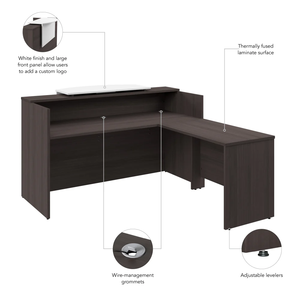 Arrive 72W x 72D L Shaped Reception Desk with Counter - Image 18