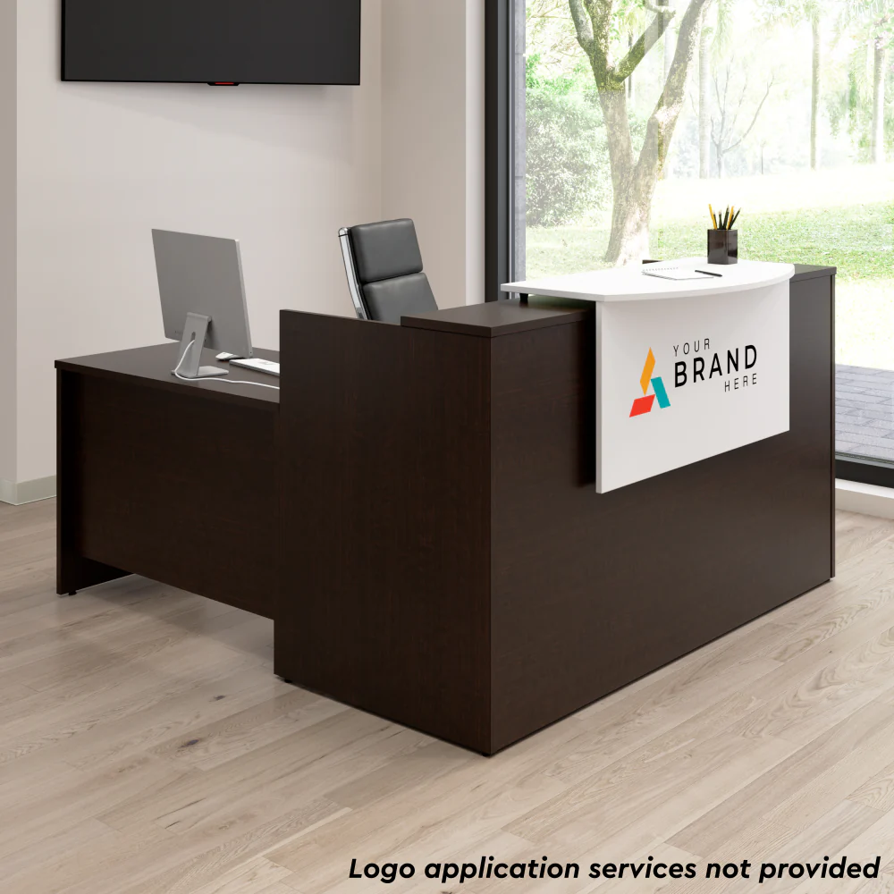 Arrive 72W x 72D L Shaped Reception Desk with Counter - Image 22
