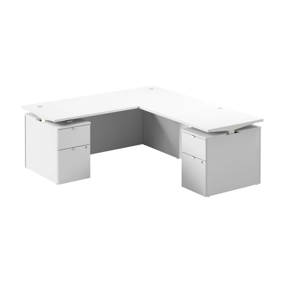 Stratus 72W x 78D Height Adjustable L Shaped Standing Desk with Drawers - Image 15